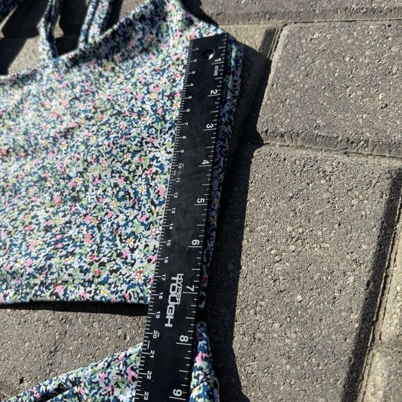 Sage Collective Set Sport Bra And Biker Short Floral Blue Static Ditsy NWT XS - Picture 4 of 13